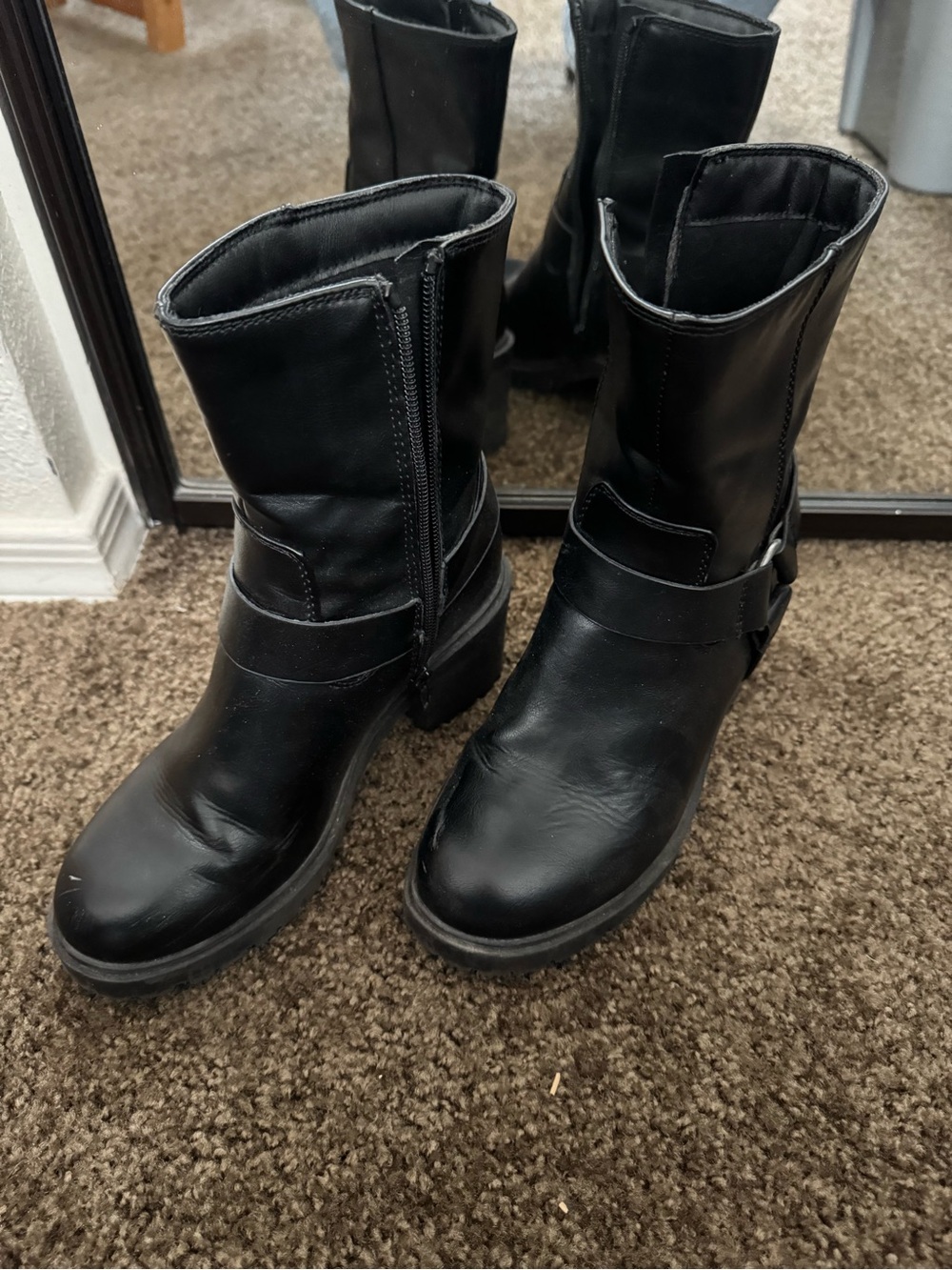 Black Women's Mid-Calf Boots